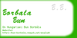 borbala bun business card